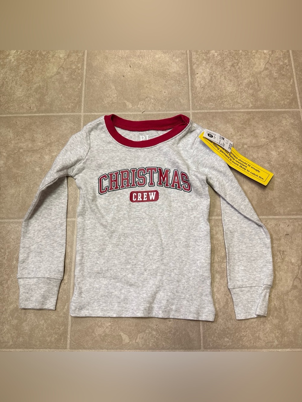 The children’s place Christmas Crew Kids Long-Sleeve pj shirt size XS